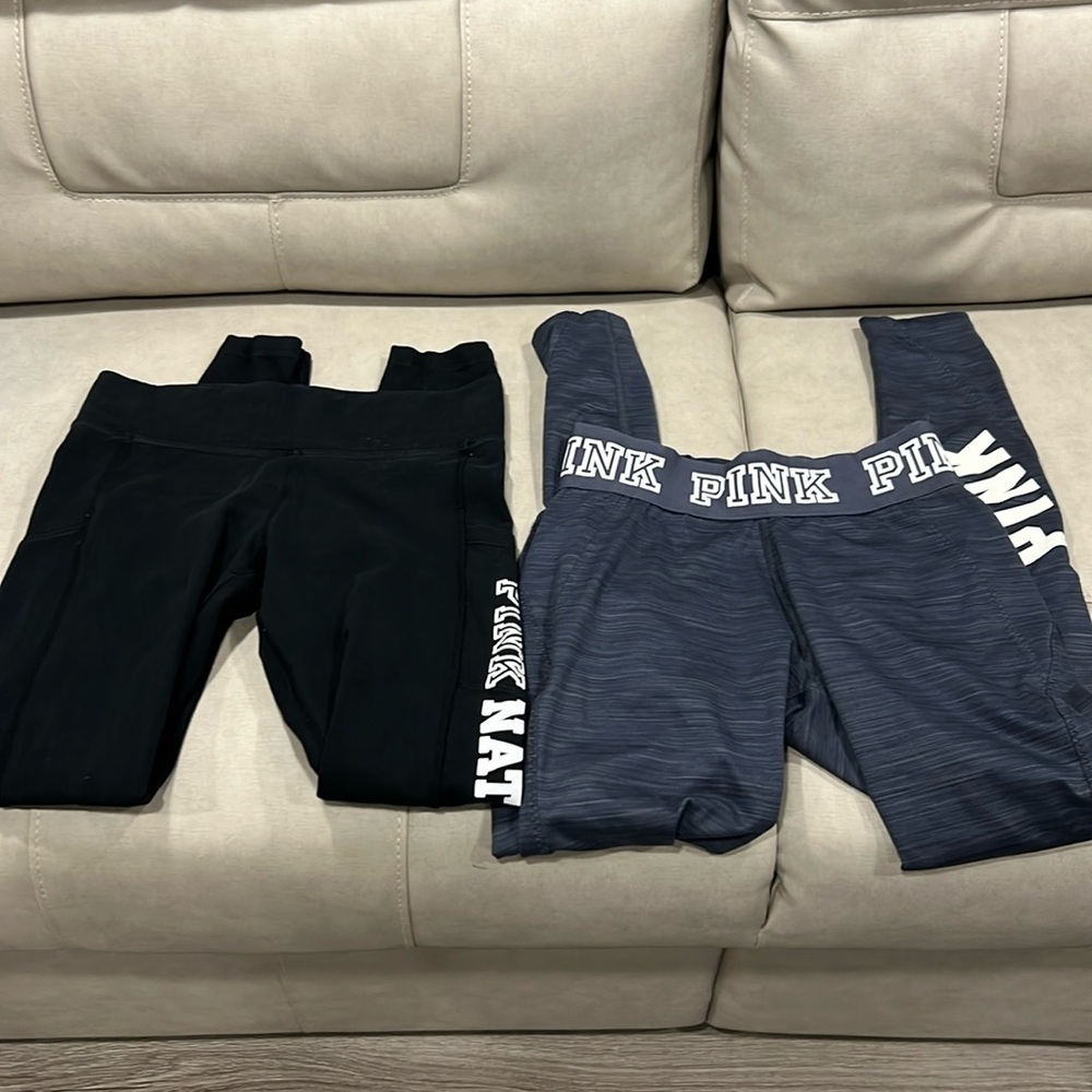 2 Pairs of PINK leggings Small